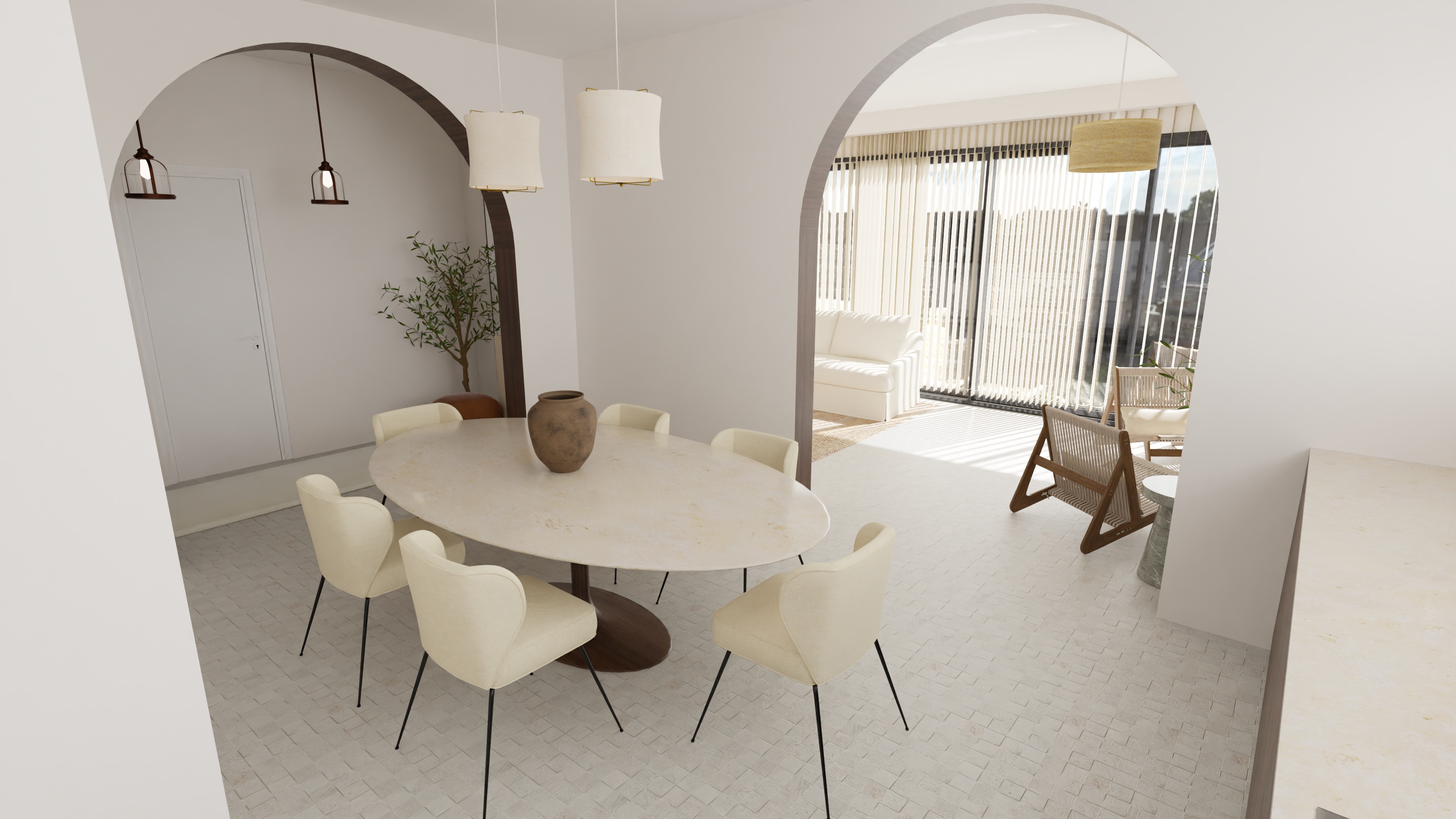 Salón Contemporáneo con Acabados Naturales - Imagen 2